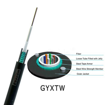 উচ্চ চাপ প্রতিরোধের আউটডোর GYXTW ফাইবার অপটিক ক্যাবল 2 4 6 8 12 24core নেটওয়ার্কিং
