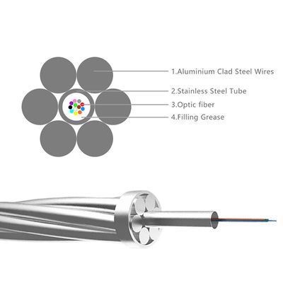 48 কোর OPGW কেবল 70mm² ক্রস-সেকশন সেন্ট্রাল স্টেইনলেস স্টিল টিউব