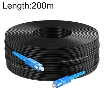 1 কোর G657A1 FTTH ড্রপ কেবল প্যাচ কর্ড SC সংযোগকারী একক মোড ফাইবার জাম্পার সহ