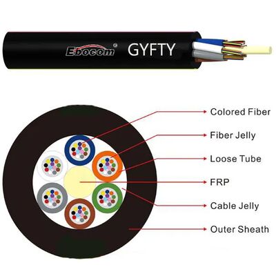 4~144 Core GYFTZY Flame-Retardant Non-Metallic Fiber Optic Cable