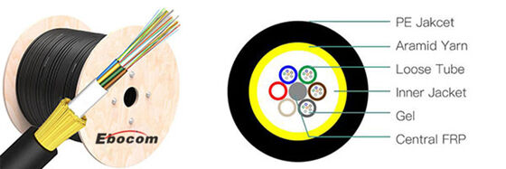 ADSS ফাইবার অপটিক কেবল ২৪ ৩৬ ৪৮ কোর একক ডাবল PE জ্যাকেট নেটওয়ার্কিং ক্যাবলের জন্য